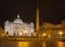 Rome - St. Peter\'s Basilica - Basilica di San Pietro and the square at night