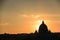 Rome: St. Peter`s Basilica at sunset