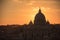 Rome: St. Peter`s Basilica at sunset