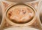 Rome - The symbolic fresco of angels with the flowers on the ceiling of side nave in church Basilica di Santi Giovanni e Paolo