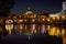 Rome. tiber river with the St peter\'s basilica