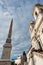 Rome trinita dei monti church and obelisk