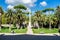 Rome, Villa Torlonia park. Frontal view of Egyptian Obelisk (Italy)