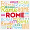 Rome wallpaper word cloud, travel concept background