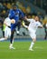 Romelu Lukaku and Antunes battle for ball, UEFA Europa League Round of 16 second leg match between Dynamo and Everton