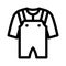 Romper baby suit dungaree icon on white background. Linear style sign for mobile concept and web design.
