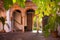 Ronda, Malaga province, Andalusia, Spain - Moorish arches in a courtyard