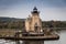 Rondout Lighthouse on the Hudson River, Kingston, NY, in early fall