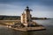 Rondout Lighthouse on the Hudson River, Kingston, NY, in early fall