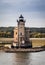 Rondout Lighthouse on the Hudson River, Kingston, NY, in early fall