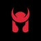 Ronin warrior logo icon design template elements, samurai helmet symbol illustration