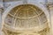 Roof of the apse of the church of San Juan with detailed unpainted stone engravings