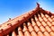Roof in Azenhas do Mar house with ceramic pigeon on top