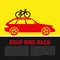 Roof Bike Rack. Bicycle Rack Silhouette Illustration