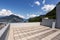 Roof of a building overlooking the lake of Lugano