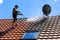 Roof cleaning with high pressure cleaner