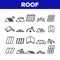 Roof Construction Collection Icons Set Vector