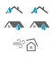 Roof damage leacky rain drop icon