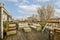 a roof deck with a couch and a table