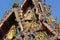 Roof decorations on a Samui Buddhist temple in Thailand