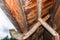 Roof and drip rail on an alpine cabin, Austria