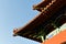 roof and eaves in traditional Chinese royal architectural style, taken at the famous Ming Xiaoling Mausoleum in Nanjing,