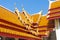 Roof elegant Thai art of Marble temple in Bangkok