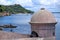 Roof of fortress and the bay in Morro Sao Paulo, Bahia, Brazil