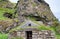 Roof with grass on typical Iceland home in the countryside. Rutshellir Caves