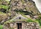 Roof with grass on typical Iceland home in the countryside. Rutshellir Caves