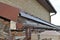 Roof guttering system is installed lower the roofline and is ended in polypipe half round rainwater gutter stop end outlet