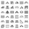 Roof icons set, outline style