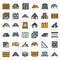 Roof icons set vector flat