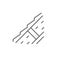 Roof insulation line outline icon