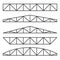 Roof Metal Trusses Constructions Set on White Background. Vector