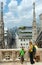 The roof of Milan Cathedra (Italy) and family.