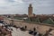 Roof and minaret of Mosque of Ben Youssef, view from neighbors r