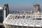 Roof of modern National Olympic Sports Complex Stadium in Kiev, Ukraine