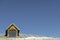 Roof of old house with attic window. Roof of village house