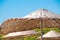 Roof of rattan parasol at resort