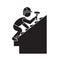 Roof repair black vector concept icon. Roof repair flat illustration, sign