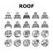 Roof Replacement Job Collection Icons Set Vector