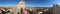 On the roof of the Saintes-Maries-de-la-Mer cathedral panorama, France