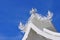 Roof and sculptures of Wat Rong Khun temple