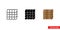 Roof shingles icon of 3 types color, black and white, outline. Isolated vector sign symbol
