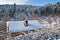 Roof, snow anf forest in winter