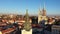 Roof of St Mary Church and Zagreb Cathedral in Croatia. It is on the Kaptol, is a Roman Catholic institution and the tallest