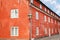 Roof terracotta color barrack in Kastellet Fortress. Copenhagen, Denmark