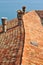 Roof tiles and mediterranean sea
