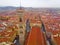 Roof-top view of Florence, Italy from Duomo